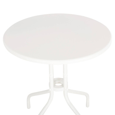 OUTDOOR ROUND TABLE LINO HM5973.02 METALLIC IN WHITE Φ60x70Hcm.