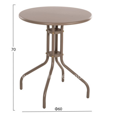 OUTDOOR ROUND TABLE LINO HM5973.04 METALLIC IN CHAMPAGNE COLOR Φ60x70Hcm.