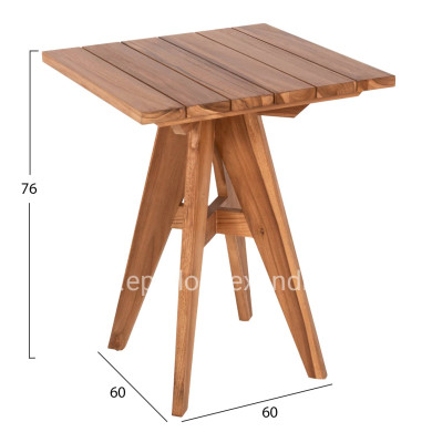 OUTDOOR SQUARE DINING TABLE LEO HM9860.11 TEAK WOOD 60x60x75Hcm.