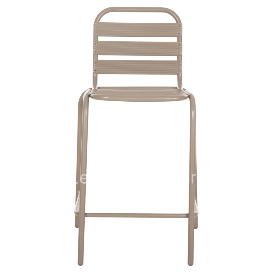BAR STOOL MEDIUM HEIGHT LAURA HM6065.04 METAL FRAME AND ALUMINUM IN CHAMPAGNE COLOR 58.5x58x104H
