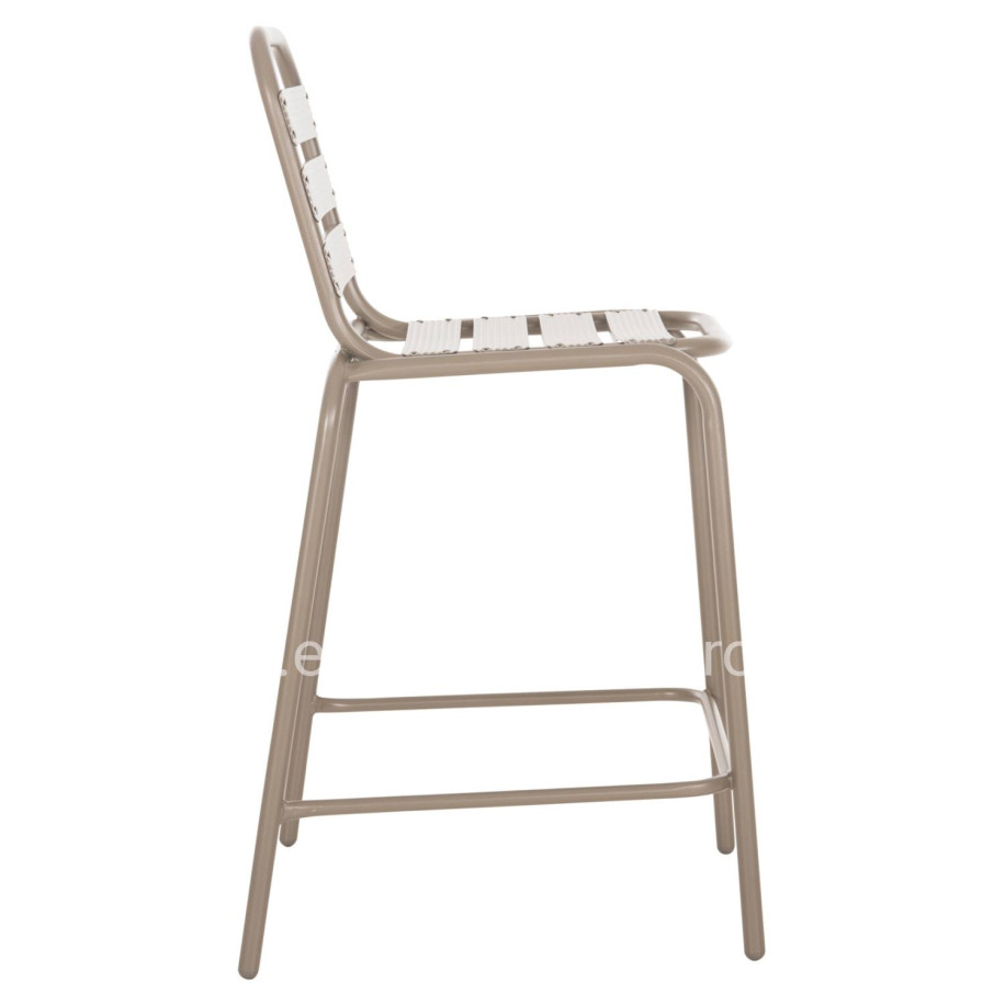 BAR STOOL MEDIUM HEIGHT LAURA HM6065.04 METAL FRAME AND ALUMINUM IN CHAMPAGNE COLOR 58.5x58x104H