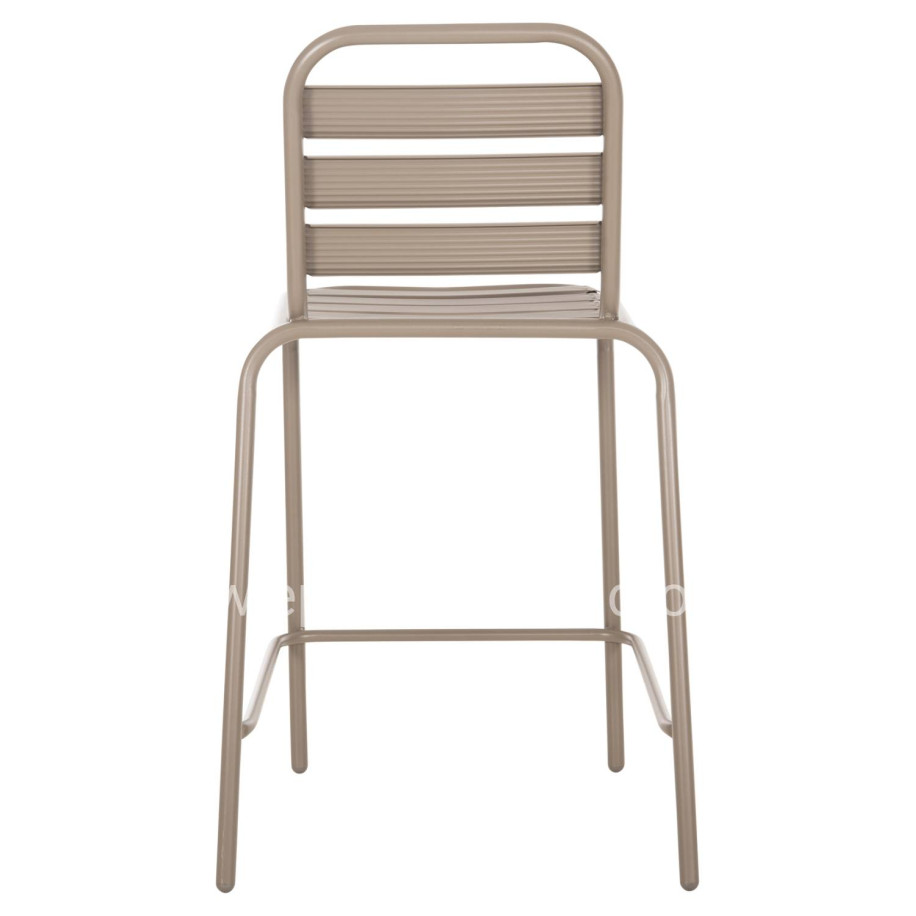 BAR STOOL MEDIUM HEIGHT LAURA HM6065.04 METAL FRAME AND ALUMINUM IN CHAMPAGNE COLOR 58.5x58x104H