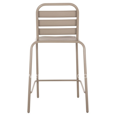 BAR STOOL MEDIUM HEIGHT LAURA HM6065.04 METAL FRAME AND ALUMINUM IN CHAMPAGNE COLOR 58.5x58x104H
