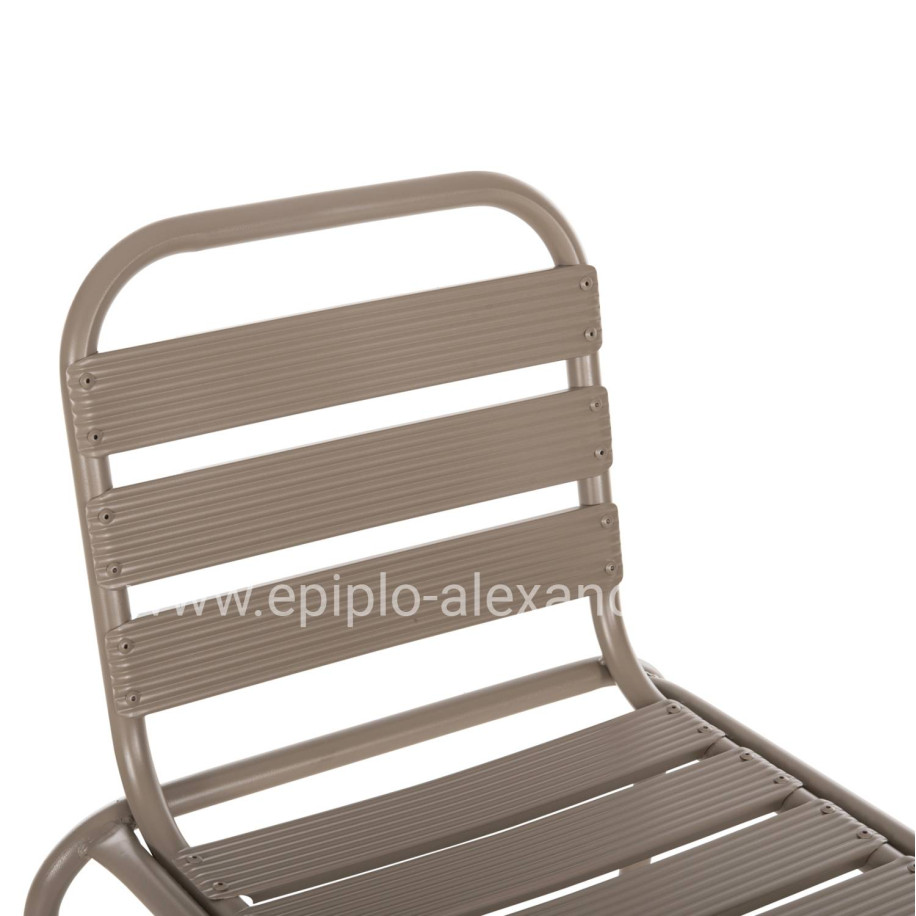 BAR STOOL MEDIUM HEIGHT LAURA HM6065.04 METAL FRAME AND ALUMINUM IN CHAMPAGNE COLOR 58.5x58x104H