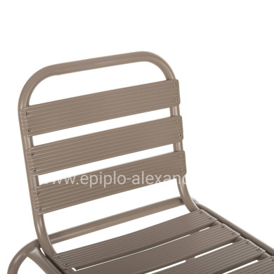 BAR STOOL MEDIUM HEIGHT LAURA HM6065.04 METAL FRAME AND ALUMINUM IN CHAMPAGNE COLOR 58.5x58x104H