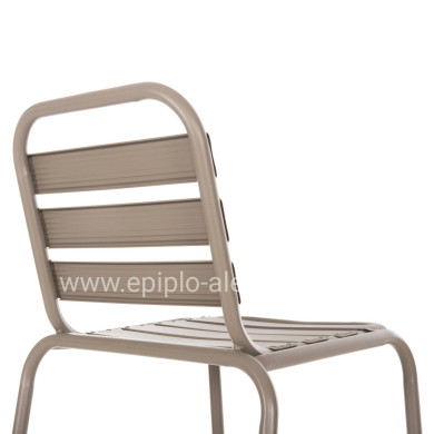 BAR STOOL MEDIUM HEIGHT LAURA HM6065.04 METAL FRAME AND ALUMINUM IN CHAMPAGNE COLOR 58.5x58x104H