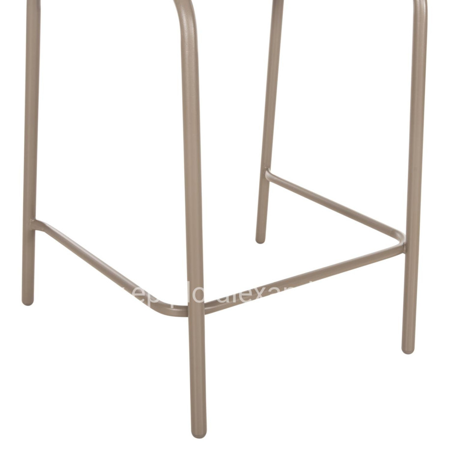 BAR STOOL MEDIUM HEIGHT LAURA HM6065.04 METAL FRAME AND ALUMINUM IN CHAMPAGNE COLOR 58.5x58x104H