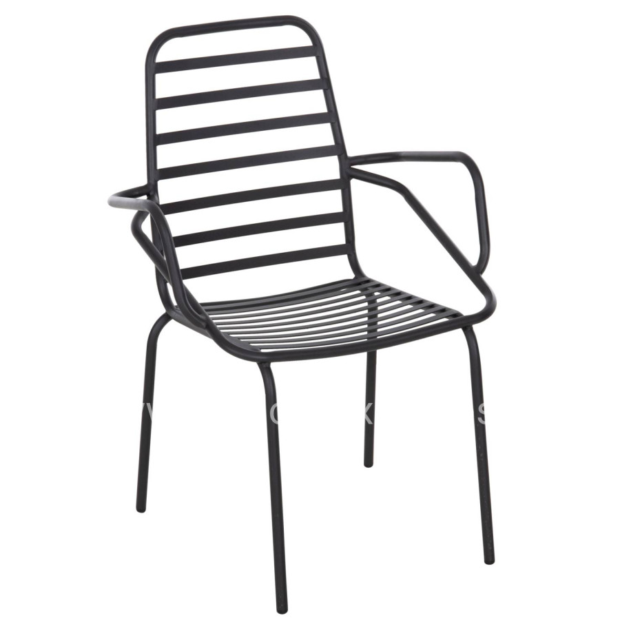 ARMCHAIR OUTDOOR FREE HM6045 METALLC BLACK 61x53x87Hcm.