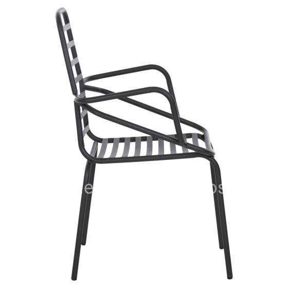 ARMCHAIR OUTDOOR FREE HM6045 METALLC BLACK 61x53x87Hcm.