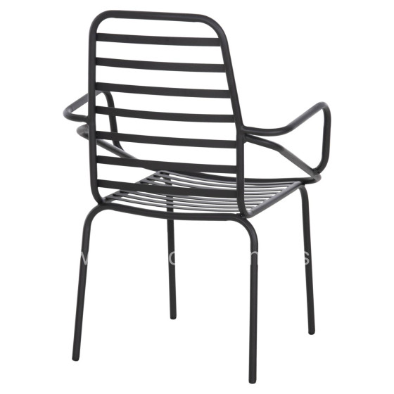 ARMCHAIR OUTDOOR FREE HM6045 METALLC BLACK 61x53x87Hcm.