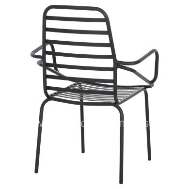 ARMCHAIR OUTDOOR FREE HM6045 METALLC BLACK 61x53x87Hcm.