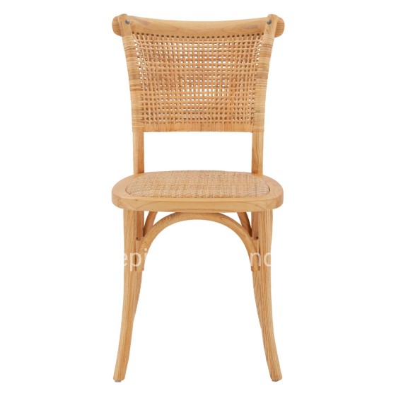 Wooden chair with rattan in natural shade HM8752.01 49x54x89cm