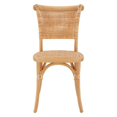 Wooden chair with rattan in natural shade HM8752.01 49x54x89cm