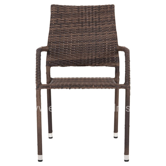 ARMCHAIR OUTDOOR MORNER HM6074.01 METAL-BROWN WICKER 55x58x87H