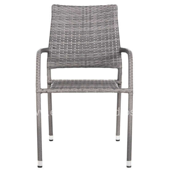 ARMCHAIR OUTDOOR MORNER HM6074.02 METAL-GREY WICKER 55x58x87H.
