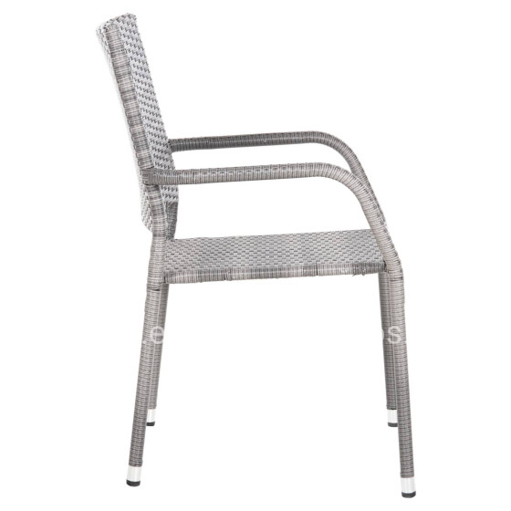 ARMCHAIR OUTDOOR MORNER HM6074.02 METAL-GREY WICKER 55x58x87H.