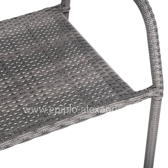 ARMCHAIR OUTDOOR MORNER HM6074.02 METAL-GREY WICKER 55x58x87H.