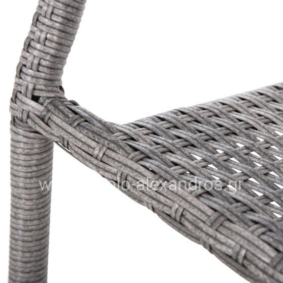 ARMCHAIR OUTDOOR MORNER HM6074.02 METAL-GREY WICKER 55x58x87H.