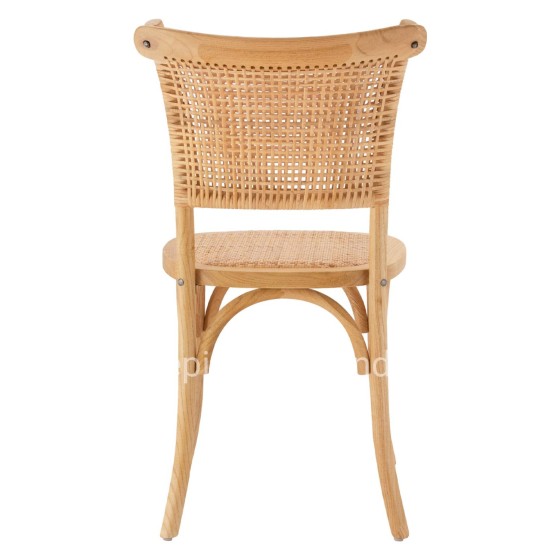 Wooden chair with rattan in natural shade HM8752.01 49x54x89cm