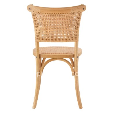Wooden chair with rattan in natural shade HM8752.01 49x54x89cm