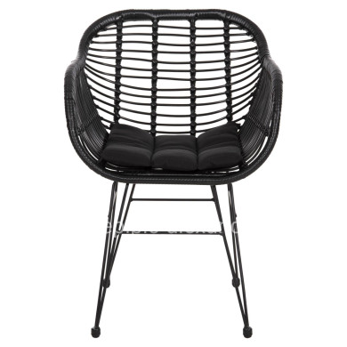 ΠΟΛΥΘΡΟΝΑ ΜΕ ΜΑΞΙΛΑΡΙ ΜΕΤΑΛΛΙΚΗ ALLEGRA HM5450.32 ΜΕ WICKER ΜΑΥΡΟ 58x59x82Υεκ.