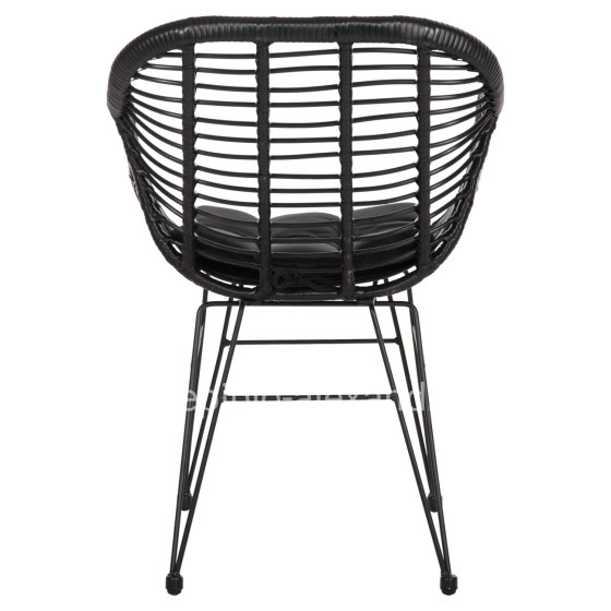 ΠΟΛΥΘΡΟΝΑ ΜΕ ΜΑΞΙΛΑΡΙ ΜΕΤΑΛΛΙΚΗ ALLEGRA HM5450.32 ΜΕ WICKER ΜΑΥΡΟ 58x59x82Υεκ.