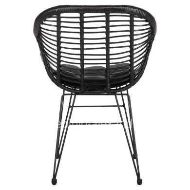 ΠΟΛΥΘΡΟΝΑ ΜΕ ΜΑΞΙΛΑΡΙ ΜΕΤΑΛΛΙΚΗ ALLEGRA HM5450.32 ΜΕ WICKER ΜΑΥΡΟ 58x59x82Υεκ.