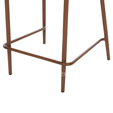BAR STOOL MEDIUM HEIGHT EULO HM6087.01 ALUMINUM IN WALNUT-SYNTHETIC RATTAN IN GREY 60x60x99Hcm.