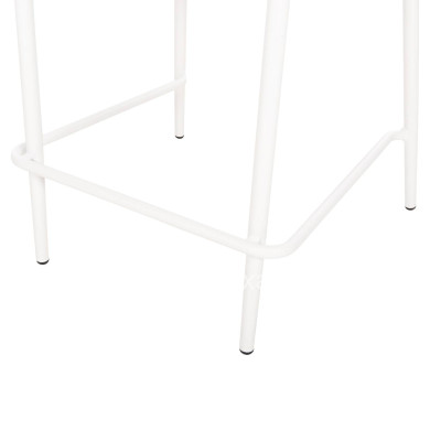 BAR STOOL MEDIUM HEIGHT EULO HM6087.02 ALUMINUM IN WHITE-SYNTHETIC RATTAN IN BEIGE 60x60x99Hcm.