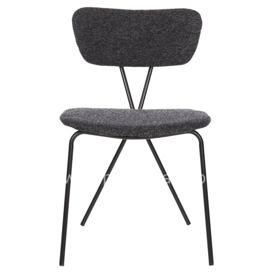 DINING CHAIR DORY HM9855.04 METAL FRAME IN BLACK-FABRIC IN DARK GREY 48,5x61x76Hcm.