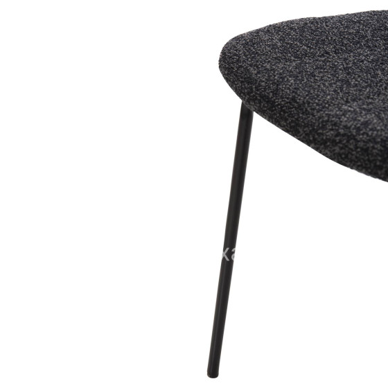 DINING CHAIR DORY HM9855.04 METAL FRAME IN BLACK-FABRIC IN DARK GREY 48,5x61x76Hcm.