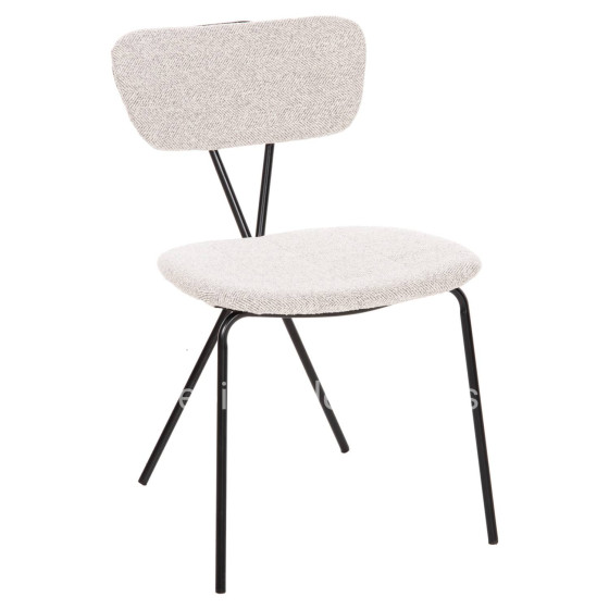 DINING CHAIR DORY HM9855.03 METAL FRAME IN BLACK-FABRIC IN LIGHT GREY 48,5x61x76Hcm.