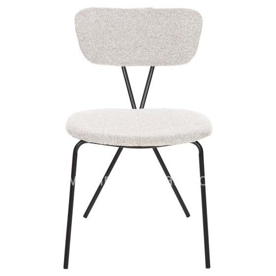 DINING CHAIR DORY HM9855.03 METAL FRAME IN BLACK-FABRIC IN LIGHT GREY 48,5x61x76Hcm.