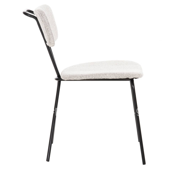 DINING CHAIR DORY HM9855.03 METAL FRAME IN BLACK-FABRIC IN LIGHT GREY 48,5x61x76Hcm.