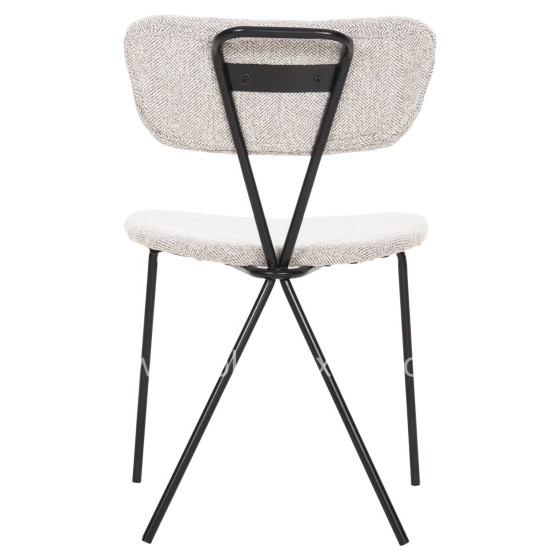 DINING CHAIR DORY HM9855.03 METAL FRAME IN BLACK-FABRIC IN LIGHT GREY 48,5x61x76Hcm.