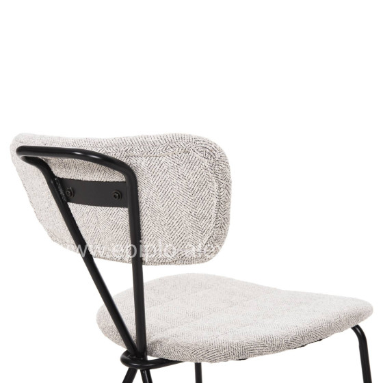 DINING CHAIR DORY HM9855.03 METAL FRAME IN BLACK-FABRIC IN LIGHT GREY 48,5x61x76Hcm.