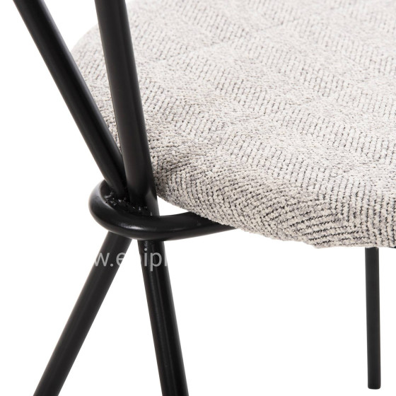 DINING CHAIR DORY HM9855.03 METAL FRAME IN BLACK-FABRIC IN LIGHT GREY 48,5x61x76Hcm.