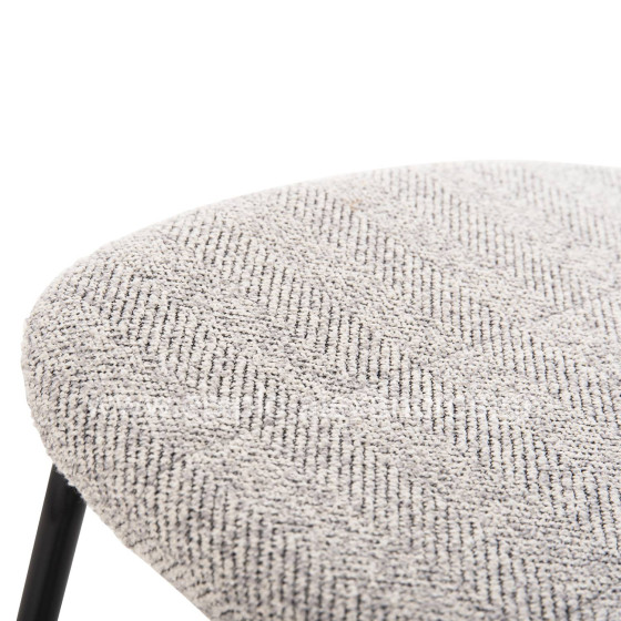 DINING CHAIR DORY HM9855.03 METAL FRAME IN BLACK-FABRIC IN LIGHT GREY 48,5x61x76Hcm.