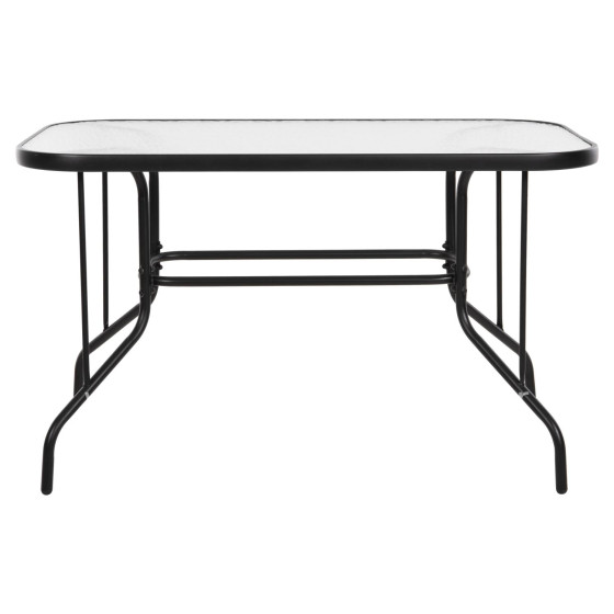 OUTDOOR METALLIC TABLE ADAM HM5679.03 BLACK WITH REINFORCED GLASS TOP 120Χ70Χ70Hcm.