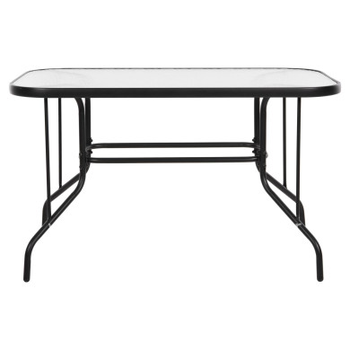 OUTDOOR METALLIC TABLE ADAM HM5679.03 BLACK WITH REINFORCED GLASS TOP 120Χ70Χ70Hcm.