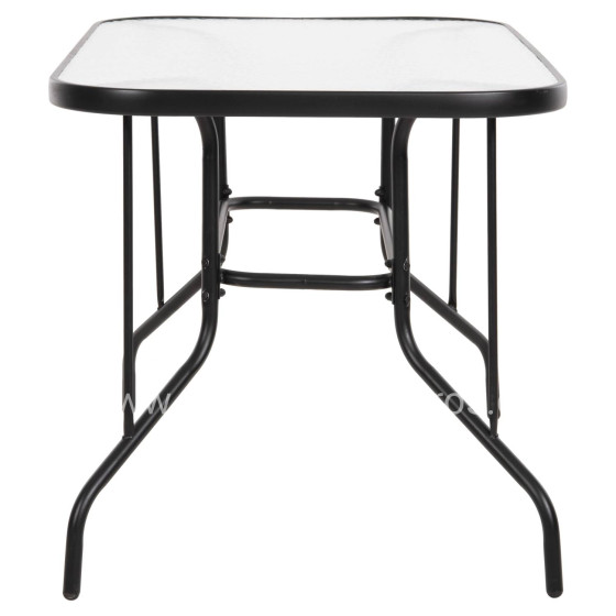 OUTDOOR METALLIC TABLE ADAM HM5679.03 BLACK WITH REINFORCED GLASS TOP 120Χ70Χ70Hcm.