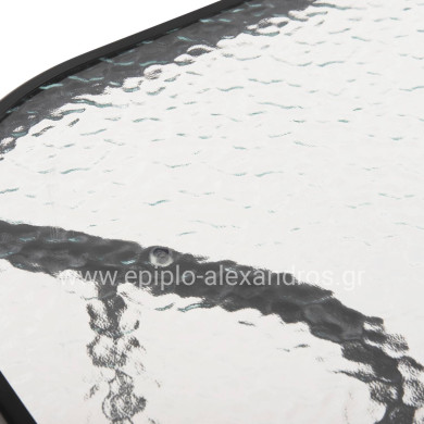 OUTDOOR METALLIC TABLE ADAM HM5679.03 BLACK WITH REINFORCED GLASS TOP 120Χ70Χ70Hcm.