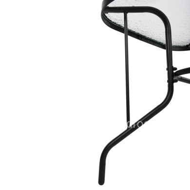 OUTDOOR METALLIC TABLE ADAM HM5679.03 BLACK WITH REINFORCED GLASS TOP 120Χ70Χ70Hcm.