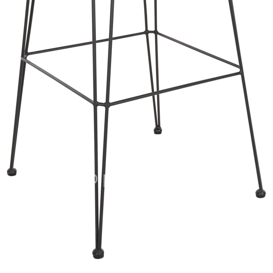 BAR STOOL OUTDOOR ALLEGRA HM5452.11 METAL&CUSHION IN BLACK-BEIGE WICKER 52x51x103H cm.