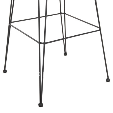 BAR STOOL OUTDOOR ALLEGRA HM5452.11 METAL&CUSHION IN BLACK-BEIGE WICKER 52x51x103H cm.
