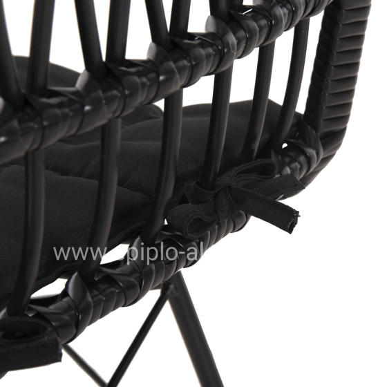 ΚΑΡΕΚΛΑ ΕΞ.ΧΩΡΟΥ ALLEGRA HM5453.12 ΜΕΤΑΛΛΟ-ΜΑΞΙΛΑΡΙ-WICKER ΜΑΥΡΟ 52x52x83,5Yεκ.