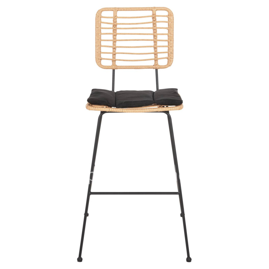 ΣΚΑΜΠΟ ΜΠΑΡ ALLEGRA HM5455.11 ΜΕΤΑΛΛΟ&ΜΑΞΙΛΑΡΙ ΜΑΥΡΟ-WICKER ΜΠΕΖ 56x59x116,5Υεκ.