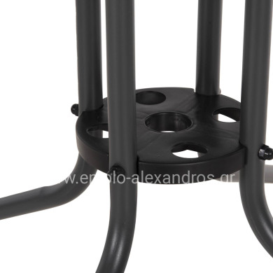 OUTDOOR TABLE SQUARE FIGO HM5972.01 GREY METAL-GLASS TABLETOP 80Χ80Χ71Hcm