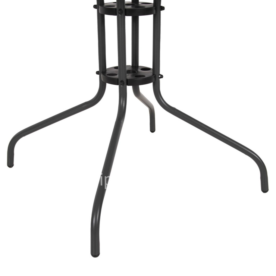 OUTDOOR TABLE SQUARE FIGO HM5972.01 GREY METAL-GLASS TABLETOP 80Χ80Χ71Hcm