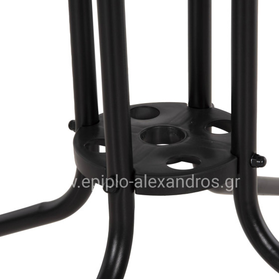 OUTDOOR TABLE SQUARE FIGO HM5972.03 BLACK METAL-GLASS TABLETOP 80Χ80Χ71Hcm
